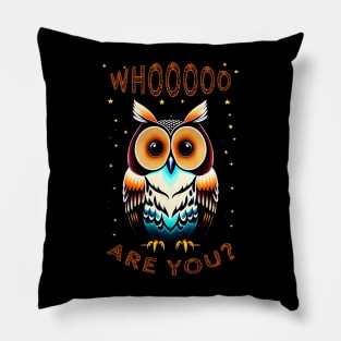 Who Are You? Owl Pun Pillow