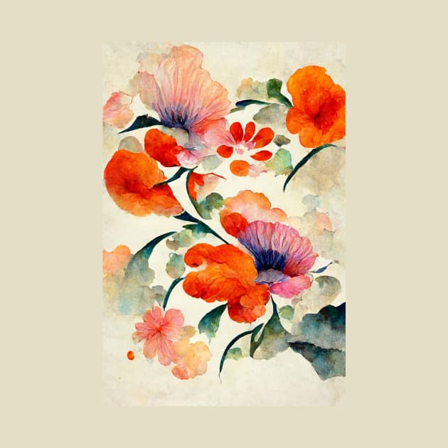 Serenity Watercolor Flowers by Anagolay