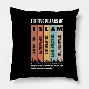 FIVE PILLARS OF ISLAM. The essence of  Islam beautifully shown in this T-shirt. Pillow