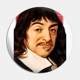 French Philosopher René Descartes illustration Pin