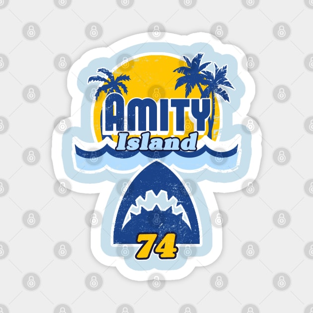 Amity Island 74 (distressed style) Magnet by NineBlack