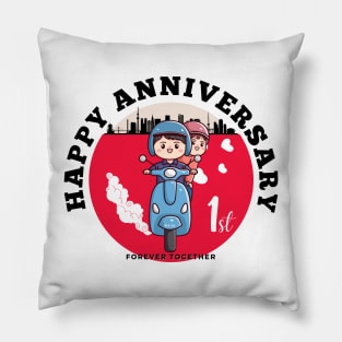 1st Happy Anniversary Pillow
