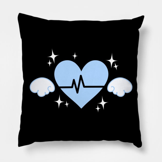 FLAT-LINE ANGEL HEART! Ver. 2 Pillow by ShinyBat