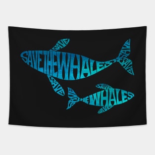 Save the Whales Aqua Tapestry