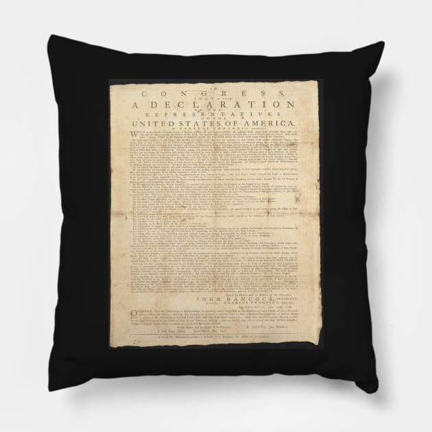 United States Declaration 1776 Pillow by SHWILDLIFE