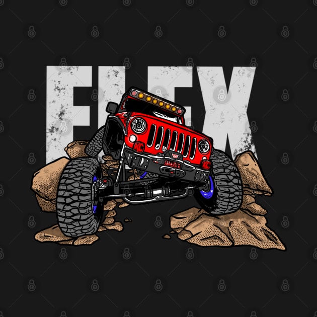 Red Jeep Flex by 4x4 Sketch