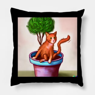 Cat Design- Tree, Plant and cat Pillow