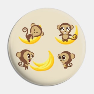 Monkeys with banana Pin