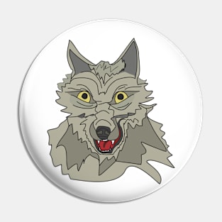 Gray wolf Pin