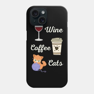 Wine Coffee Cats Phone Case