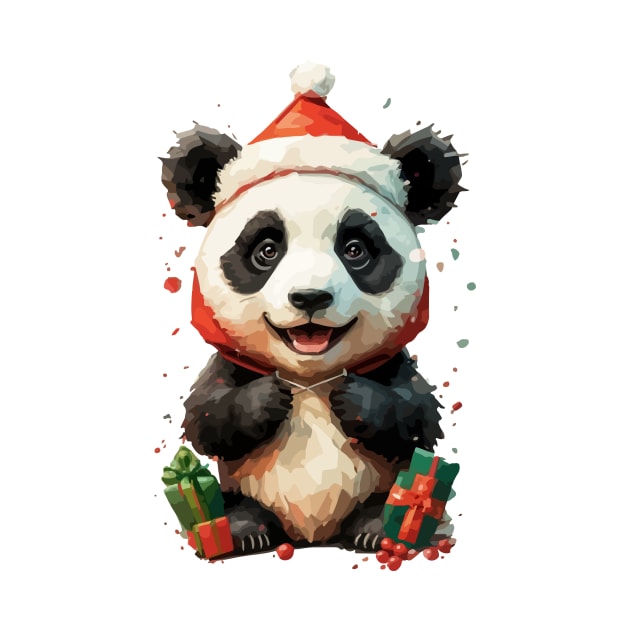 Cute Christmas Panda with Gifts by ArtMichalS