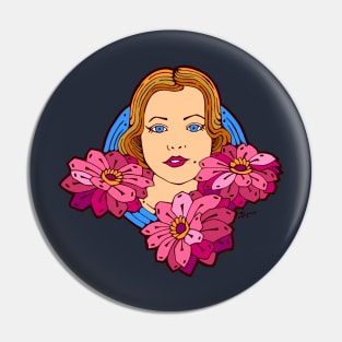 Four Pretty Flowers Pin