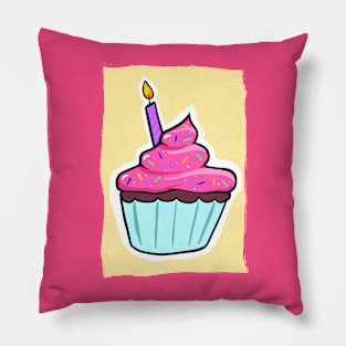 Pink Birthday Cupcake Pillow