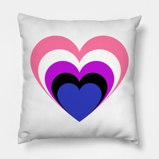 Genderfluid heart in heart Pillow