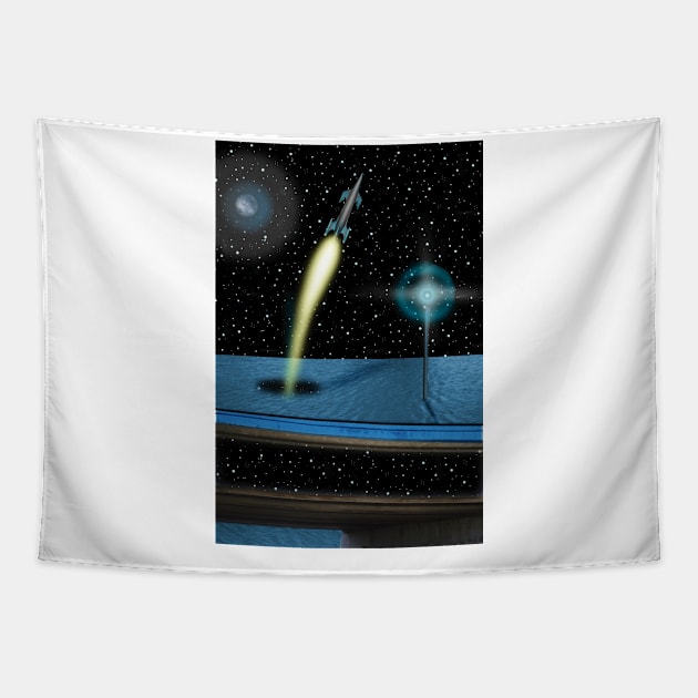 Sea Station Warp Arrival Tapestry by dennye
