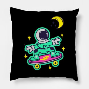 Space Man On Board Skateboarding On Space Pillow