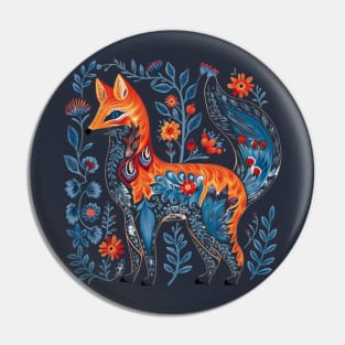 A Fox Scandinavian Art Style Pin