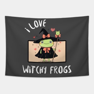 Full Attire I Love Witchy Frogs Tapestry