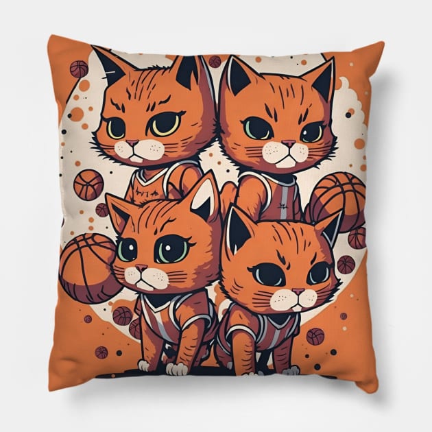 Active Shooter Basketball - Basketball Furballs Pillow by ZeePixels