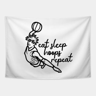 Eat Sleep Hoops Repeat Tapestry
