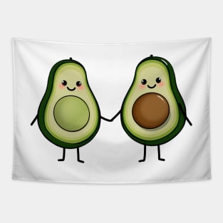 Cute avocado couple Pregnant avocado Tapestry