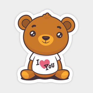 Teddy Bear - I Love You Magnet