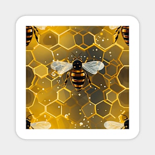 Honeycomb and Bee Pattern 10 Magnet