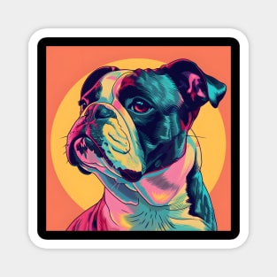 70s Bulldog Vibes: Pastel Pup Parade Magnet