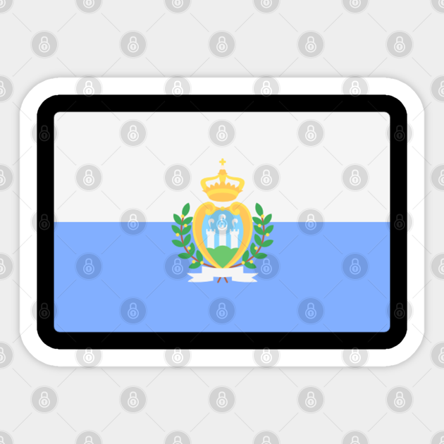 Flag Of San Marino San Marino Flag Sticker Teepublic