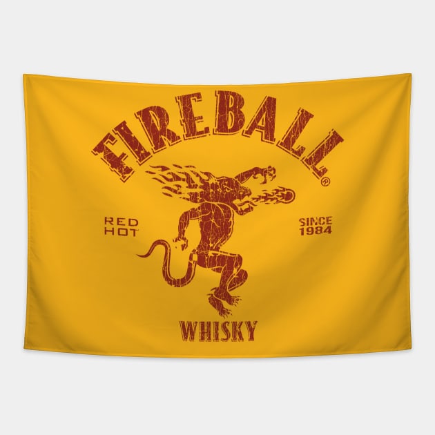 VINTAGE- FIREBALL WISKY SINCE 1984 RED Tapestry by maskangkung