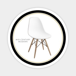 Mid-Century Modern White Chair Magnet