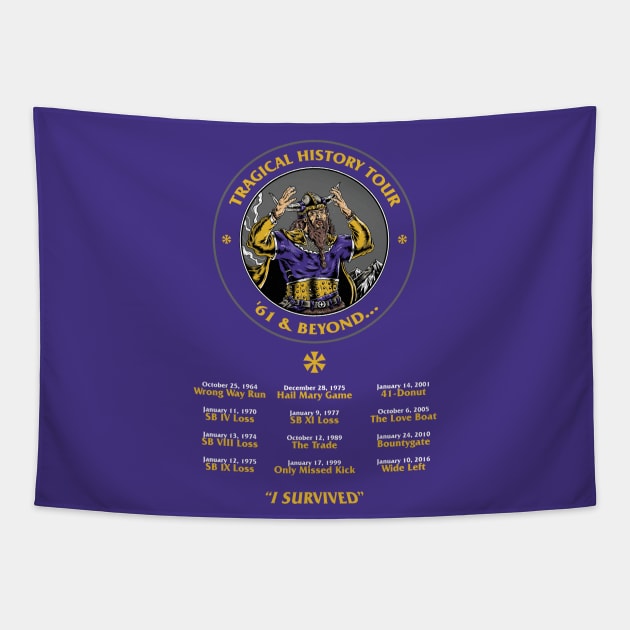 Minnesota Vikings Fans - Tragical History Tour Schedule Tapestry by JustOnceVikingShop