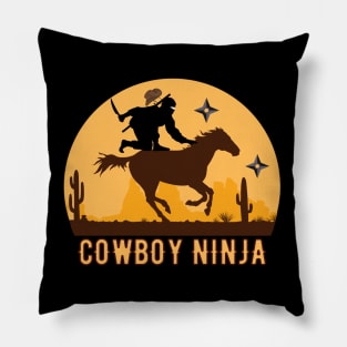 Cowboy Ninja riding horse Funny Ninja Pillow