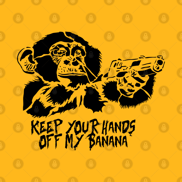 Keep your hands off my banana Monkey stencil by VinagreShop