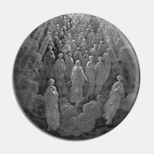 High Resolution Gustave Doré Illustration The Glowing Souls Pin