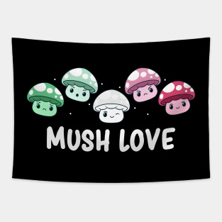 Subtle Abrosexual Pride Flag Cute Kawaii Mushroom Tapestry