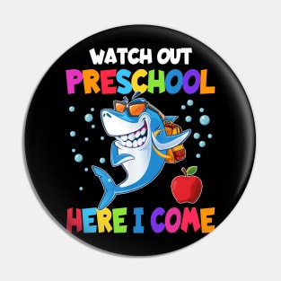 Watch Out Preschool Here I Come Dabbing Shark- Back To School Pin