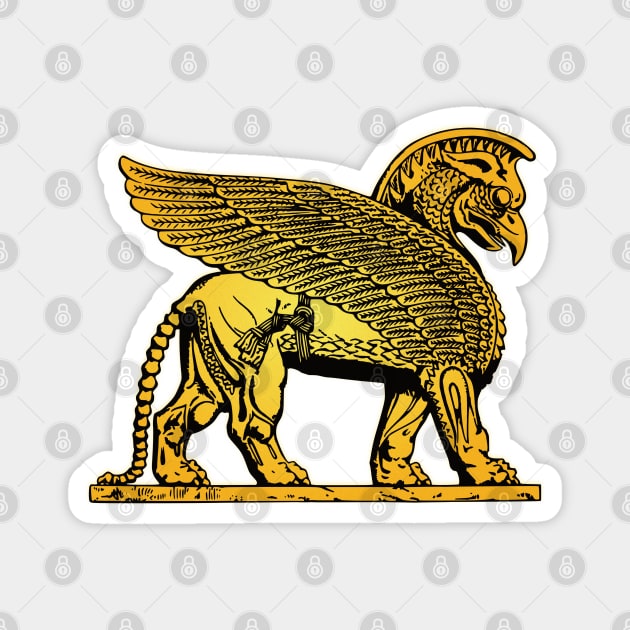 Assyrian Griffin Lamassu Winged Lion Magnet by Beltschazar