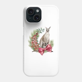 An Australian Christmas - Kangaroo Illustration Phone Case