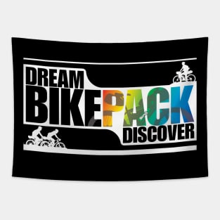 Dream Bikepack Discover Gradient on Dark Color Tapestry