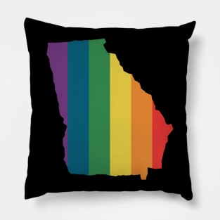 Georgia State Rainbow Pillow