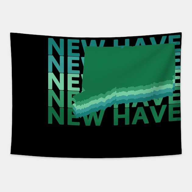 New Haven Connecticut Green Repeat Tapestry by easytees