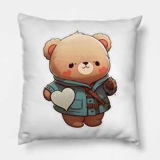 Cute Bear Cartoon Adventurer Adorable Kawaii Animal Pillow