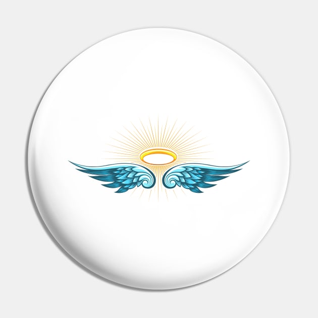 Angel Halo with Wings Pin by devaleta