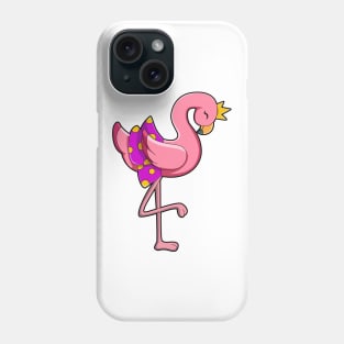 Flamingo with Crown & Skirt Phone Case