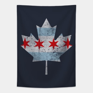 Chicago Flag Canadian Maple Leaf Canada Tapestry