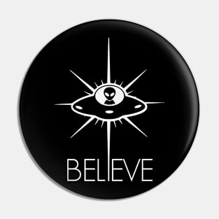 Space Alien UFO Believe Pin