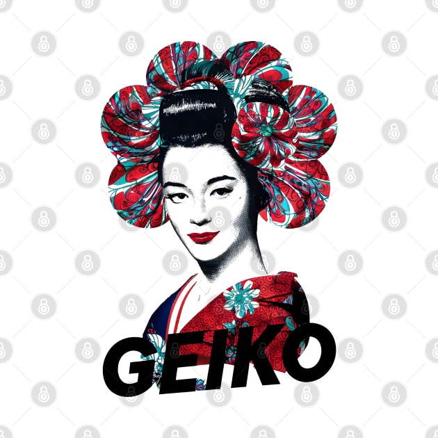 geiko - Japanese geisha girl vintage by Ravenglow