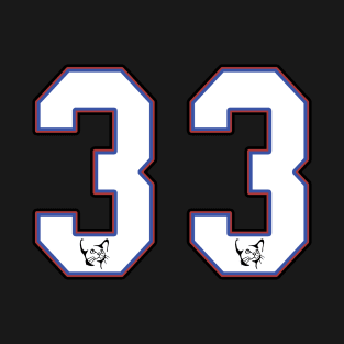 Lucky number 33 basketball hockey player Cat face - 33 years old T-Shirt