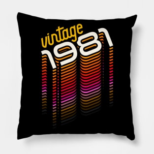 Vintage Made in 1981 ))(( Retro Birthday Year Gift Pillow